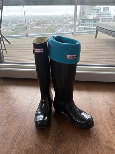 Hunter black gloss wellington - hunter,