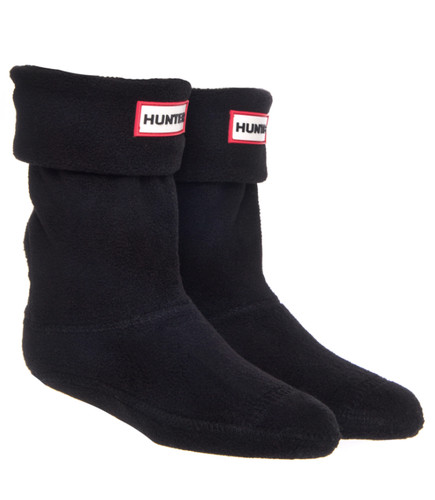 Hunter black fleece welly boot - fleece,