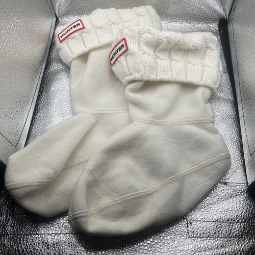 Hunter boots white cable knit - boots,