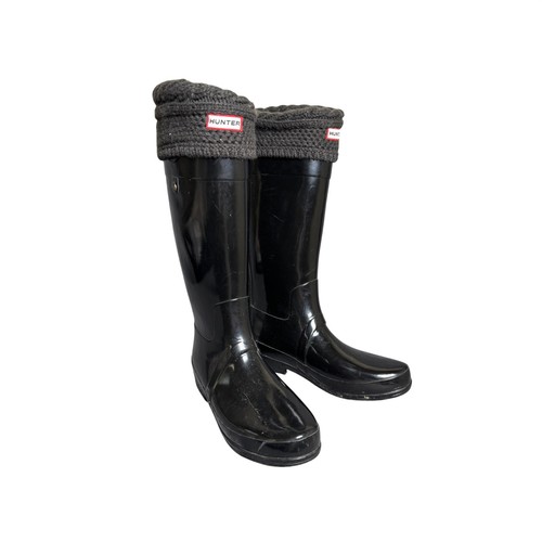 Hunter black welly socks - black,